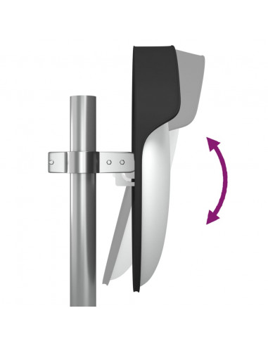 Specchio per Traffico Convesso Nero Ø45 cm in Policarbonato