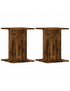 Supporti Altoparlanti 2 pz Rovere 30x30x40 cm Legno Multistrato 2