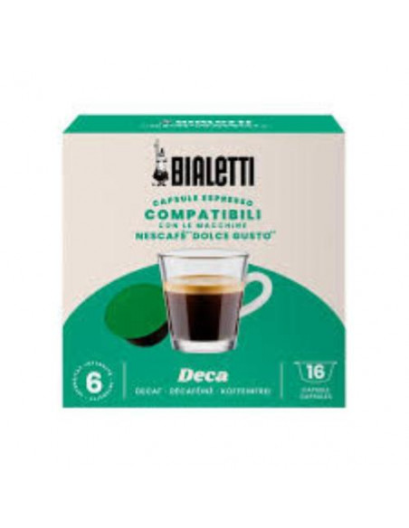 BIALETTI DECAFFEINATO 16 CAPSULE COMPATIBILI CON NESCAFE DOLCE GUSTO