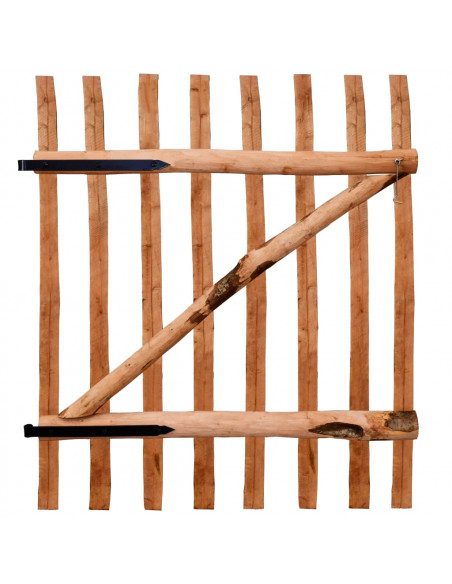 Cancello Singolo Recinzione Legno Nocciolo Impregnato 100x120cm