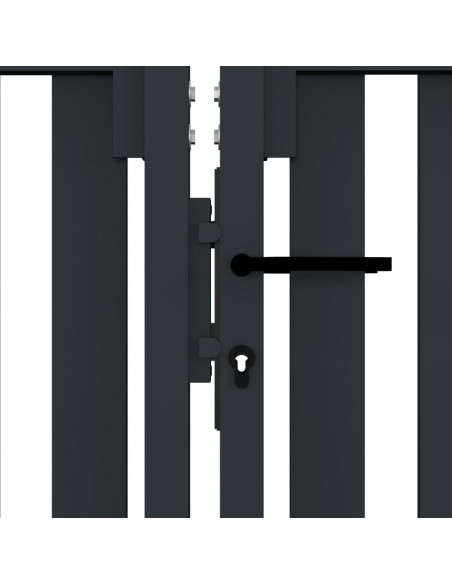 Cancello per Recinzione Doppio in Acciaio 306x200 cm Antracite