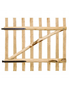 Cancello Singolo per Recinzione in Legno di Nocciolo 100x90 cm