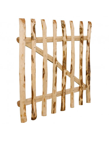 Cancello Singolo per Recinzione in Legno di Nocciolo 100x90 cm