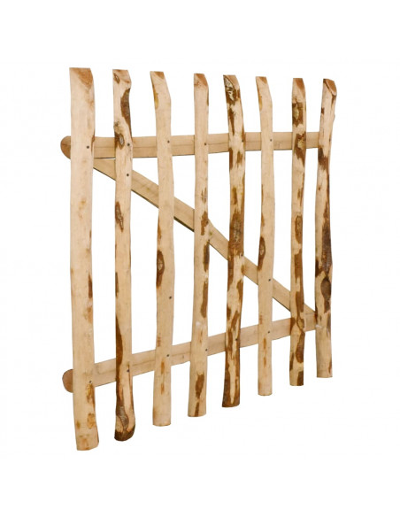 Cancello Singolo per Recinzione in Legno di Nocciolo 100x90 cm