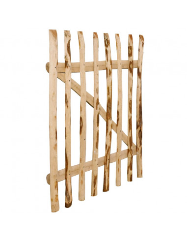 Cancello Singolo per Recinzione in Legno di Nocciolo 100x120 cm