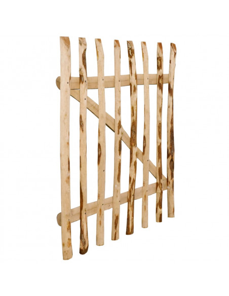 Cancello Singolo per Recinzione in Legno di Nocciolo 100x120 cm