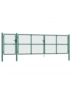 Cancello da Giardino in Rete Verde 500x125 cm in Acciaio Zincato 2