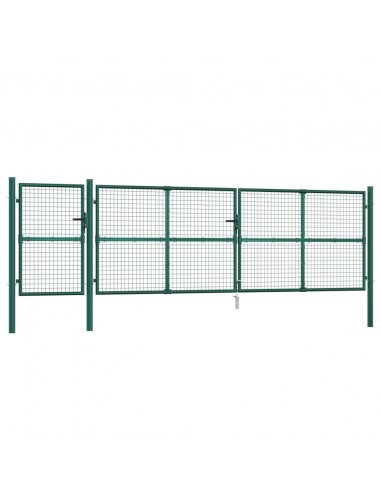 Cancello da Giardino in Rete Verde 500x125 cm in Acciaio Zincato