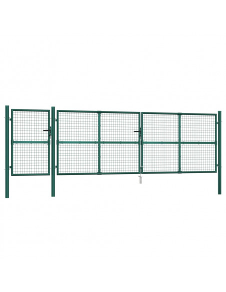 Cancello da Giardino in Rete Verde 500x125 cm in Acciaio Zincato