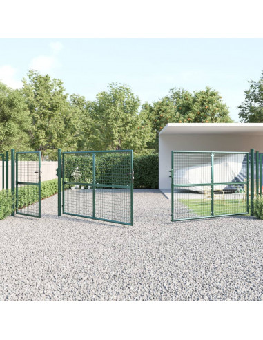 Cancello da Giardino in Rete Verde 500x125 cm in Acciaio Zincato