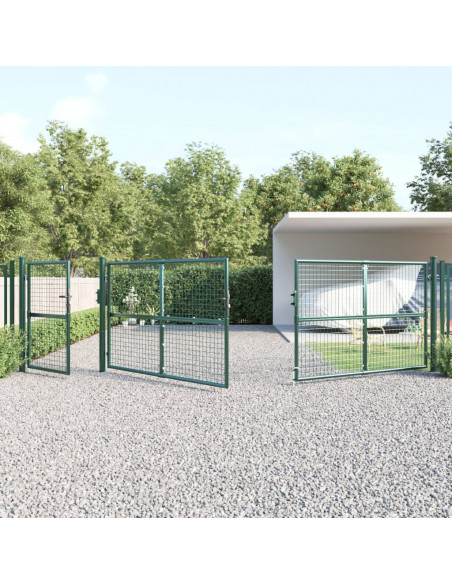 Cancello da Giardino in Rete Verde 500x125 cm in Acciaio Zincato