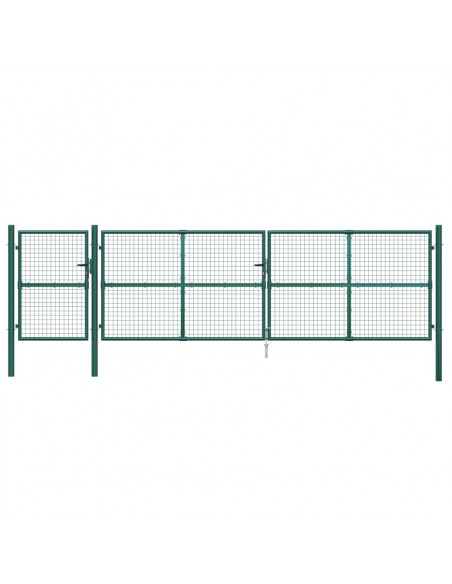 Cancello da Giardino in Rete Verde 500x175 cm Acciaio Zincato