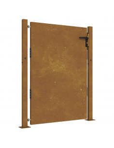 Cancello da Giardino 105x155 cm in Acciaio Corten