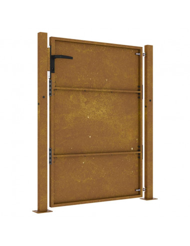 Cancello da Giardino 105x155 cm in Acciaio Corten