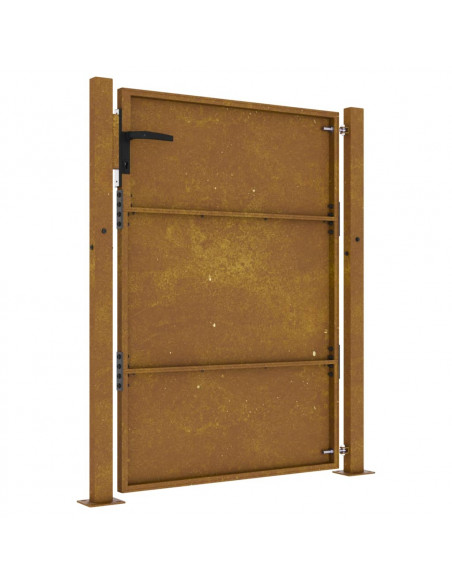 Cancello da Giardino 105x155 cm in Acciaio Corten