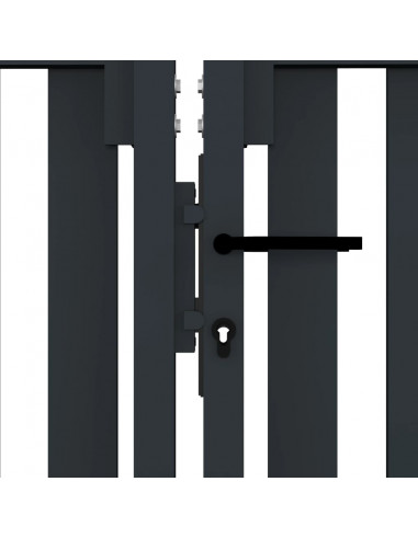 Cancello per Recinzione Doppio in Acciaio 306x220 cm Antracite
