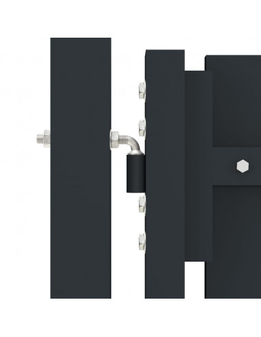 Cancello per Recinzione Doppio in Acciaio 306x220 cm Antracite