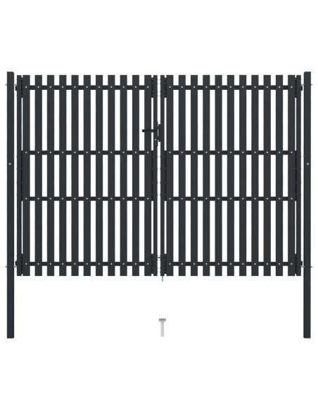 Cancello per Recinzione Doppio in Acciaio 306x250 cm Antracite