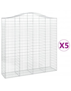 Cesti Gabbioni ad Arco 5 pz 200x50x200/220 cm Ferro Zincato