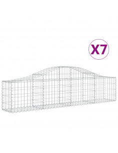 Cesti Gabbioni ad Arco 7 pz 200x30x40/60 cm Ferro Zincato