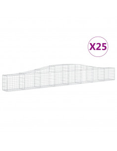 Cesti Gabbioni ad Arco 25 pz 400x30x40/60 cm Ferro Zincato