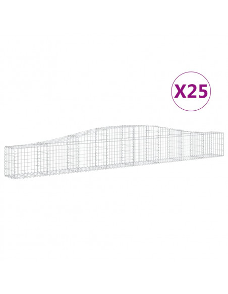 Cesti Gabbioni ad Arco 25 pz 400x30x40/60 cm Ferro Zincato
