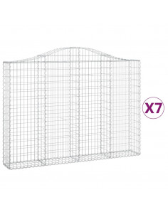Cesti Gabbioni ad Arco 7 pz 200x30x140/160 cm Ferro Zincato