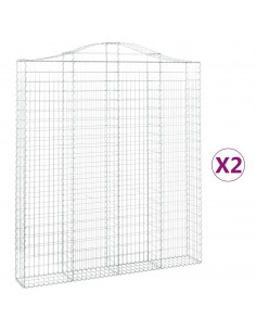 Cesti Gabbioni ad Arco 2 pz 200x30x220/240 cm Ferro Zincato