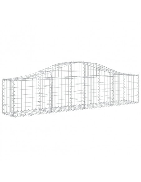 Cesti Gabbioni ad Arco 5 pz 200x30x40/60 cm Ferro Zincato