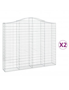 Cesti Gabbioni ad Arco 2 pz 200x30x160/180 cm Ferro Zincato
