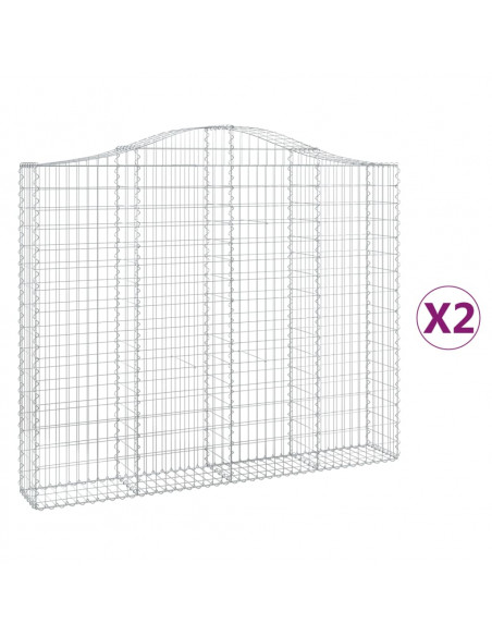 Cesti Gabbioni ad Arco 2 pz 200x30x160/180 cm Ferro Zincato