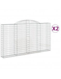 Cesti Gabbioni ad Arco 2 pz 300x30x160/180 cm Ferro Zincato