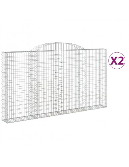 Cesti Gabbioni ad Arco 2 pz 300x30x160/180 cm Ferro Zincato