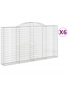 Cesti Gabbioni ad Arco 6 pz 300x30x160/180 cm Ferro Zincato
