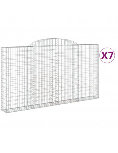 Cesti Gabbioni ad Arco 7 pz 300x30x160/180 cm Ferro Zincato