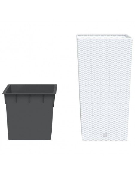 Fioriera con Interno Rimovibile Bianca 21 / 49 L PP Rattan