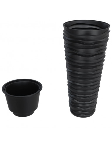 Fioriera con Interno Rimovibile Antracite 18/45 L PP Scanalato