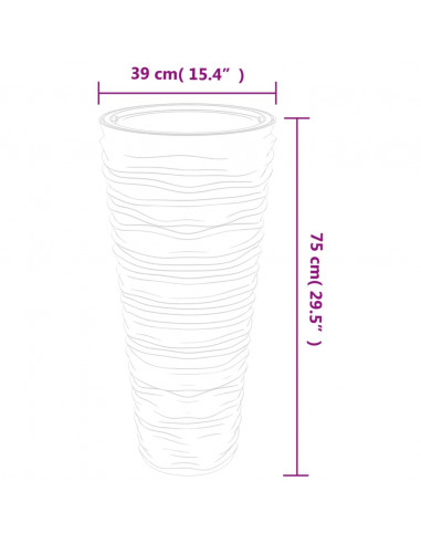 Fioriera con Interno Rimovibile Antracite 18/45 L PP Scanalato