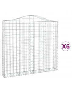 Cesti Gabbioni ad Arco 6 pz 200x30x180/200 cm Ferro Zincato