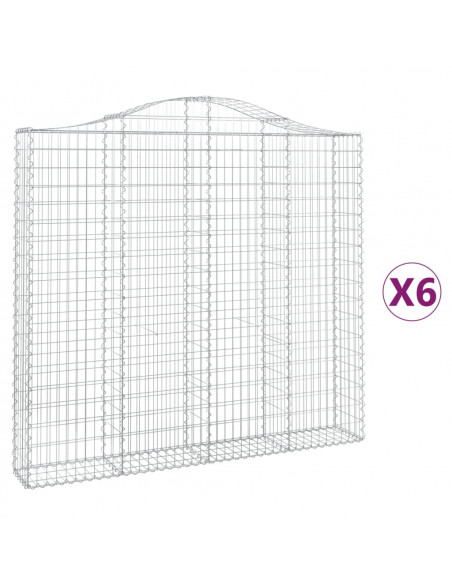 Cesti Gabbioni ad Arco 6 pz 200x30x180/200 cm Ferro Zincato