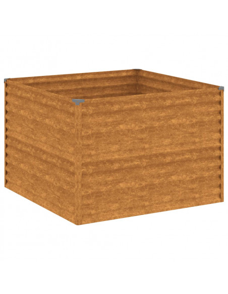 Fioriera Rialzata da Giardino 100x100x69 cm in Acciaio Corten