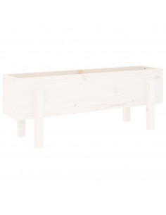 Fioriera Rialzata da Giardino Bianca 101x30x38 cm Massello Pino