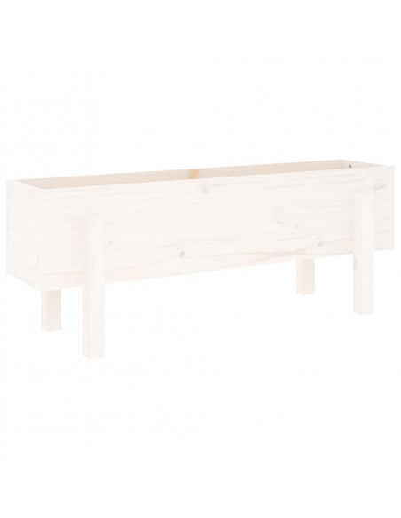 Fioriera Rialzata da Giardino Bianca 101x30x38 cm Massello Pino