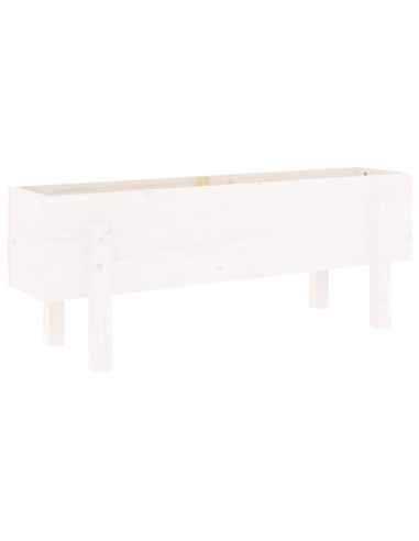 Fioriera Rialzata da Giardino Bianca 101x30x38 cm Massello Pino