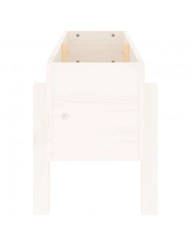 Fioriera Rialzata da Giardino Bianca 101x30x38 cm Massello Pino