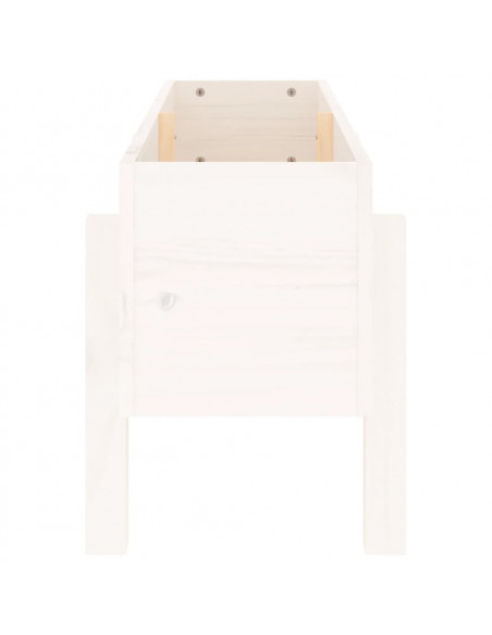 Fioriera Rialzata da Giardino Bianca 101x30x38 cm Massello Pino