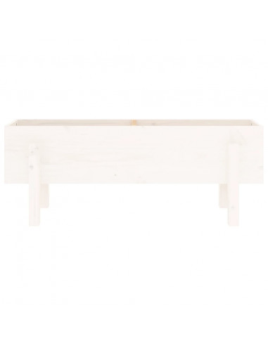 Fioriera Rialzata da Giardino Bianca 101x30x38 cm Massello Pino