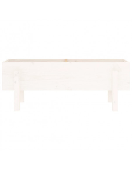 Fioriera Rialzata da Giardino Bianca 101x30x38 cm Massello Pino