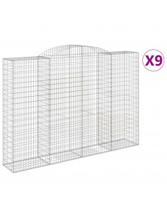 Cesti Gabbioni ad Arco 9 pz 300x50x200/220 cm Ferro Zincato