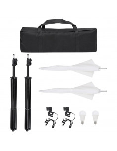 Kit per Studio Fotografico con Set di Luci e Fondale